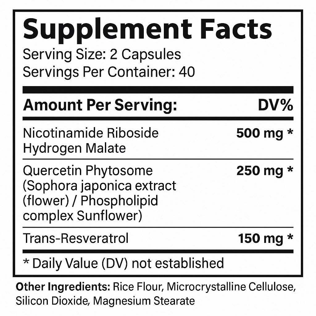 NAD+ Nicotinamide Riboside Skin Aging Suppport | 80 Caps