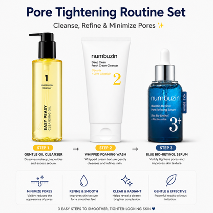 Numbuzin Pore Tightening Routine Set | 3-Schritte Poren-Kontroll-Set
