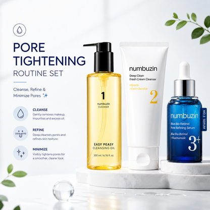 Numbuzin Pore Tightening Routine Set | 3-Schritte Poren-Kontroll-Set