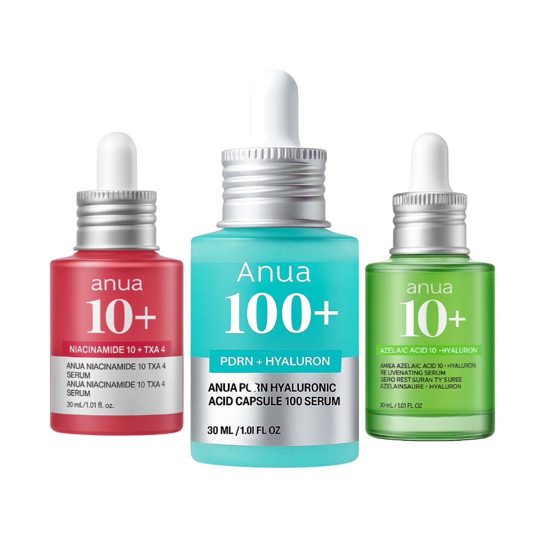Anua Serum Set | Niacinamid + TXA4 | PDRN + Hyaluron | Azelainsäure + Hyaluron